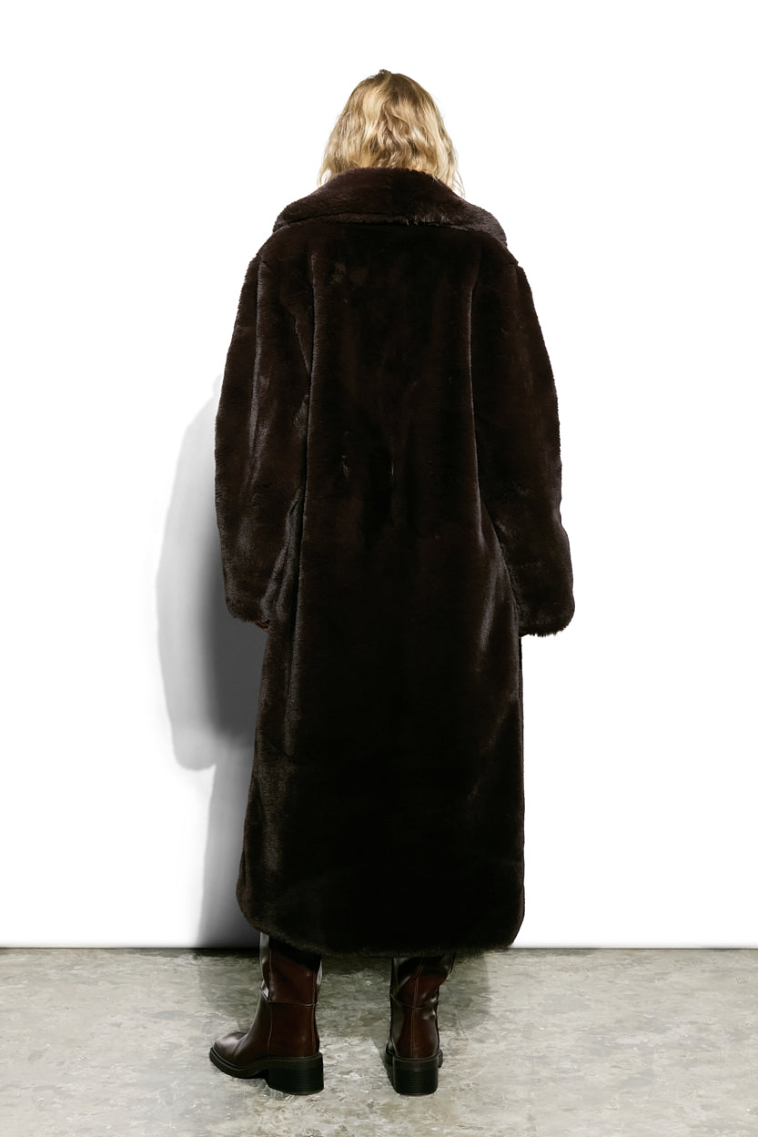 Valentina Faux Fur Coat Chocolate