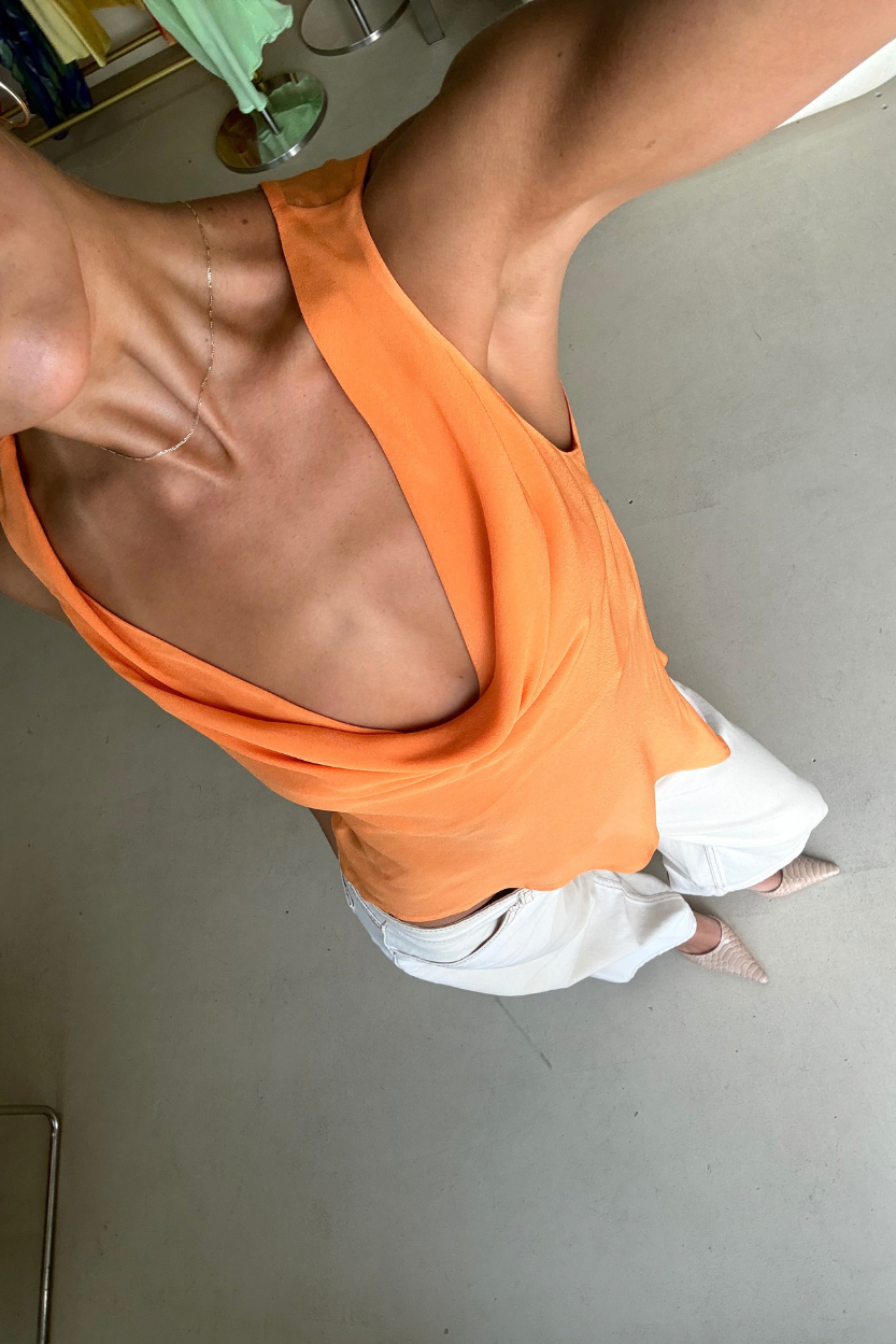 Reina Reversible Top Orange