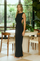 Audrey Scoop Back Maxi Dress Noir - Isabelle Quinn