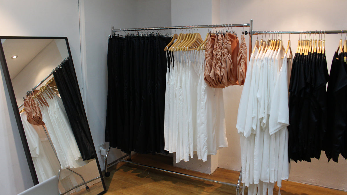 Rails at our first pop-up store, 2016