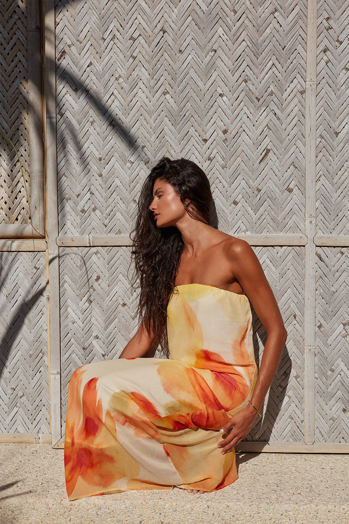 Abbie Strapless Maxi Dress Marigold