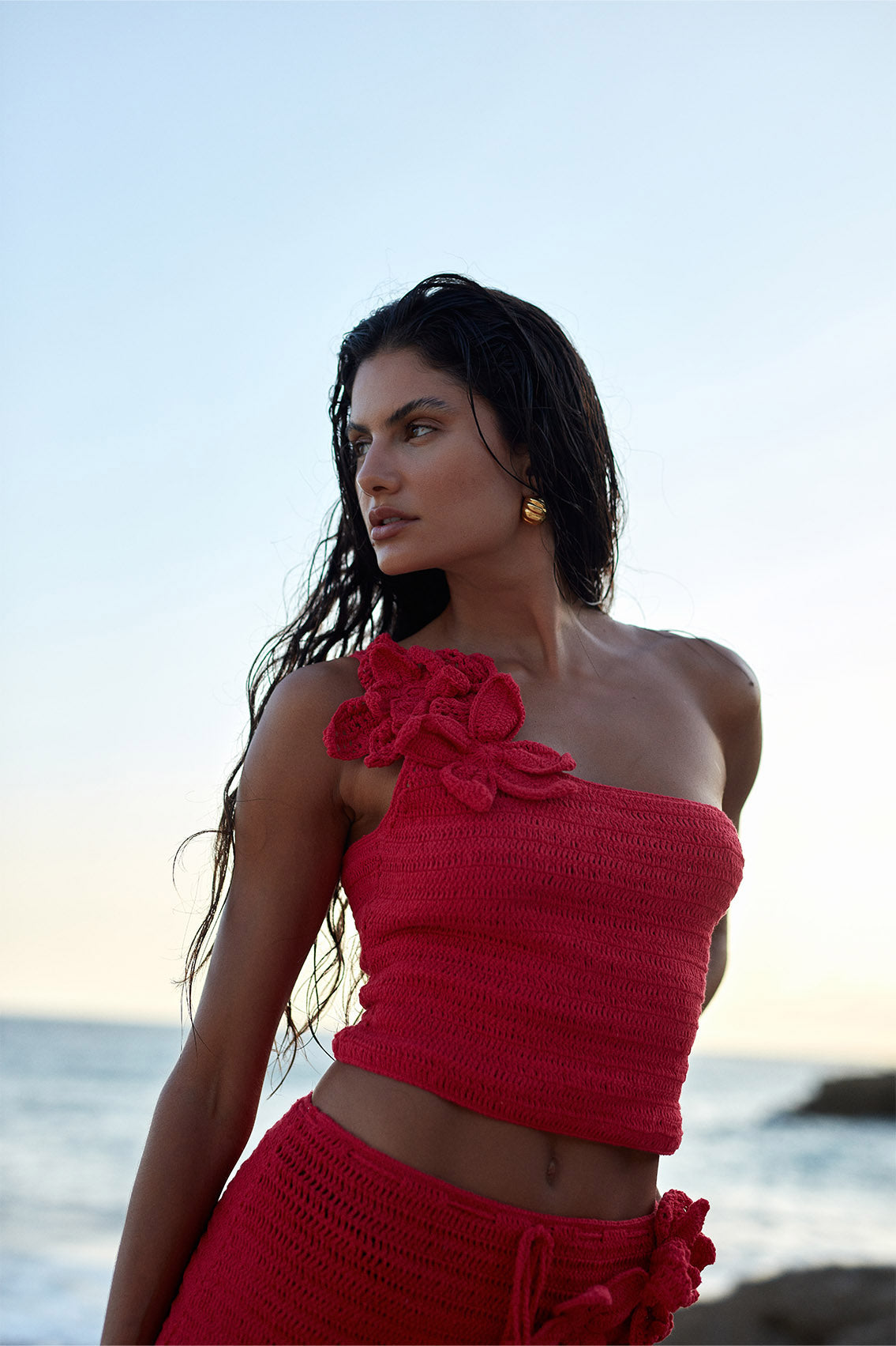 Lily Crochet Top Red Isabelle Quinn