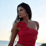 Lily Crochet Top Red