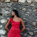 Lily Crochet Mini Skirt Red