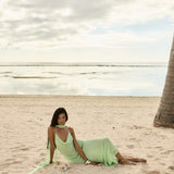 Stella Maxi Slip Dress – Patina Green