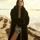 Valentina Faux Fur Coat Chocolate