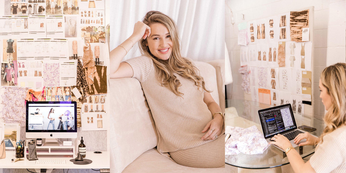 Isabelle’s desk and design wall in the studio