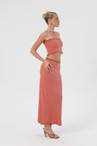 Paige Knit Bandeau Melon - Isabelle Quinn