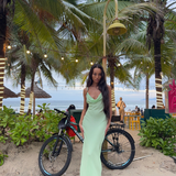 Stella Maxi Slip Dress – Patina Green