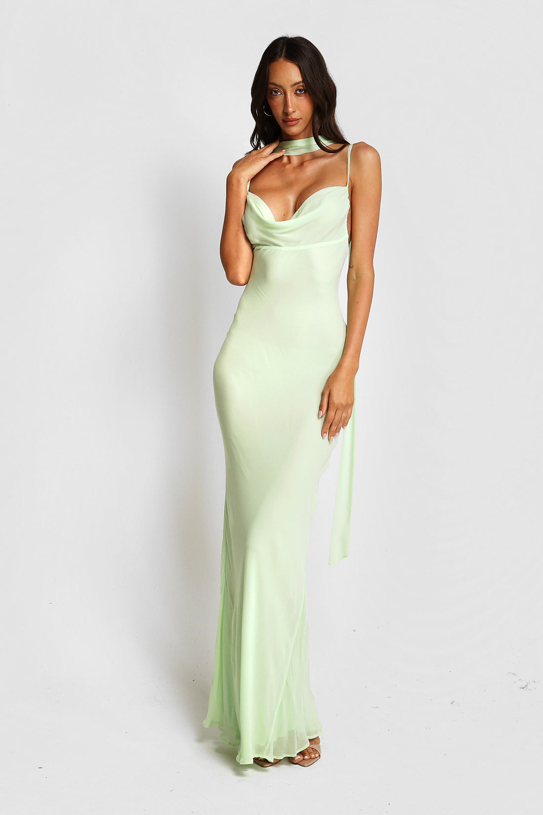 Stella Maxi Slip Dress Patina Green
