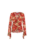 Lucia Wrap Blouse Camellia Floral - Isabelle Quinn