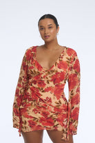 Lucia Wrap Blouse Camellia Floral - Isabelle Quinn