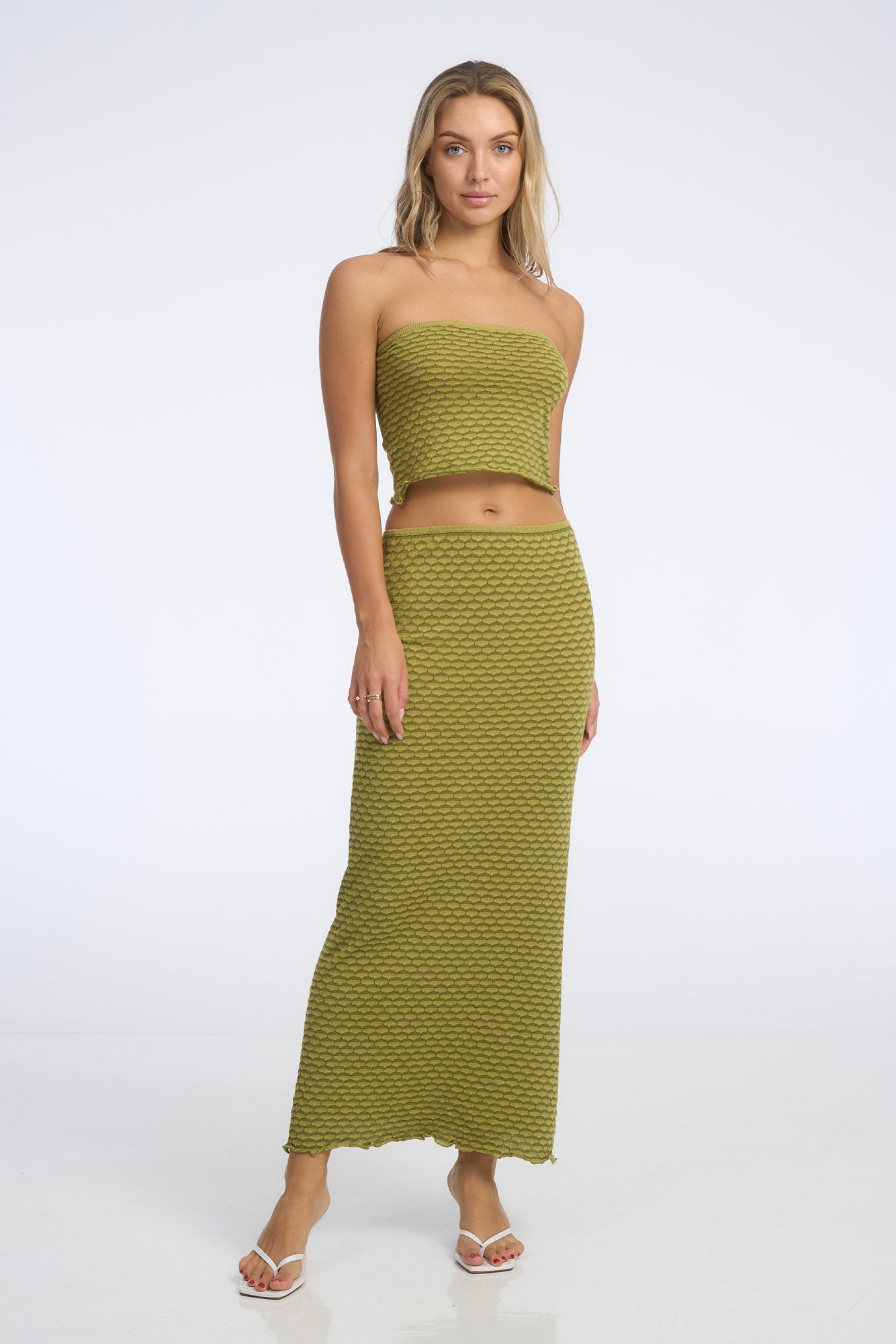 Paige Knit Maxi Skirt Cedar - Isabelle Quinn