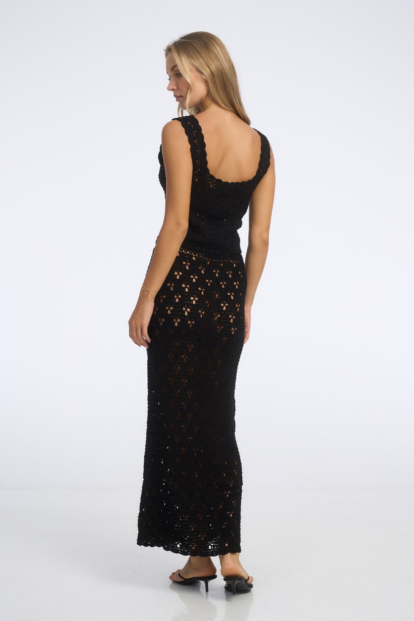 Zara Crochet Corset Top Noir - Isabelle Quinn
