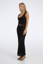 Zara Crochet Corset Top Noir - Isabelle Quinn
