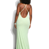 Stella Maxi Slip Dress – Patina Green